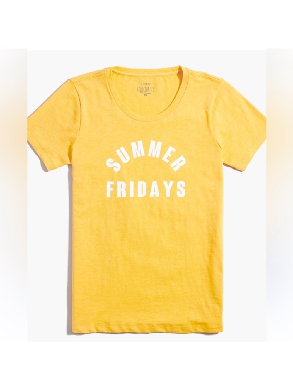 J.Crew “Summer Fridays” Graphic Tee – XS – Bright Yellow Collector Tee